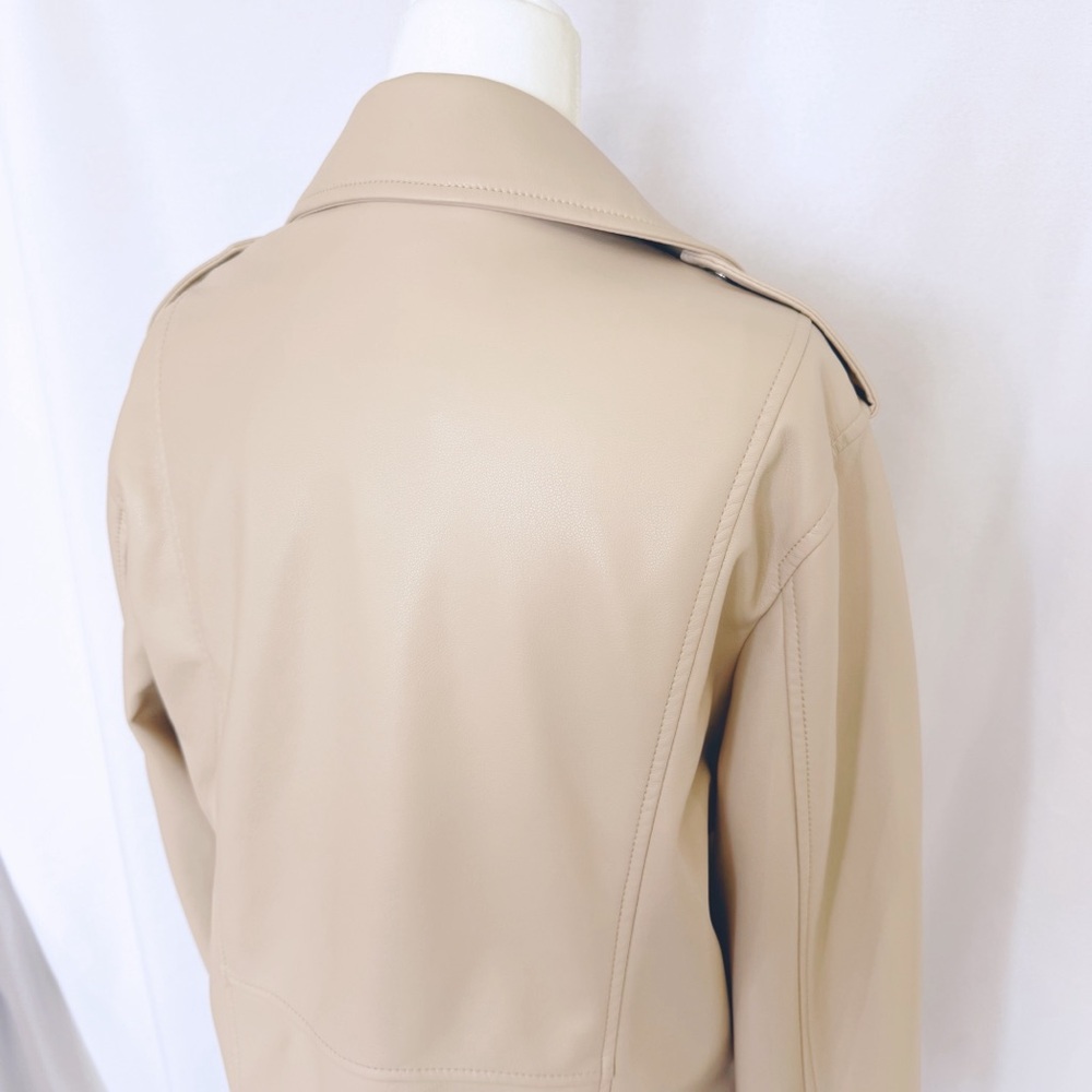 Faux Leather Zip Moto Jacket S - Picture 6 of 10